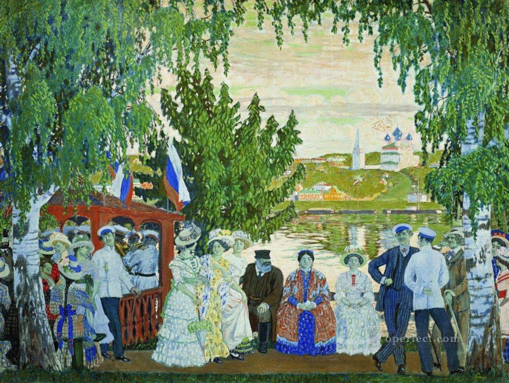festive gathering 1910 Boris Mikhailovich Kustodiev Oil Paintings